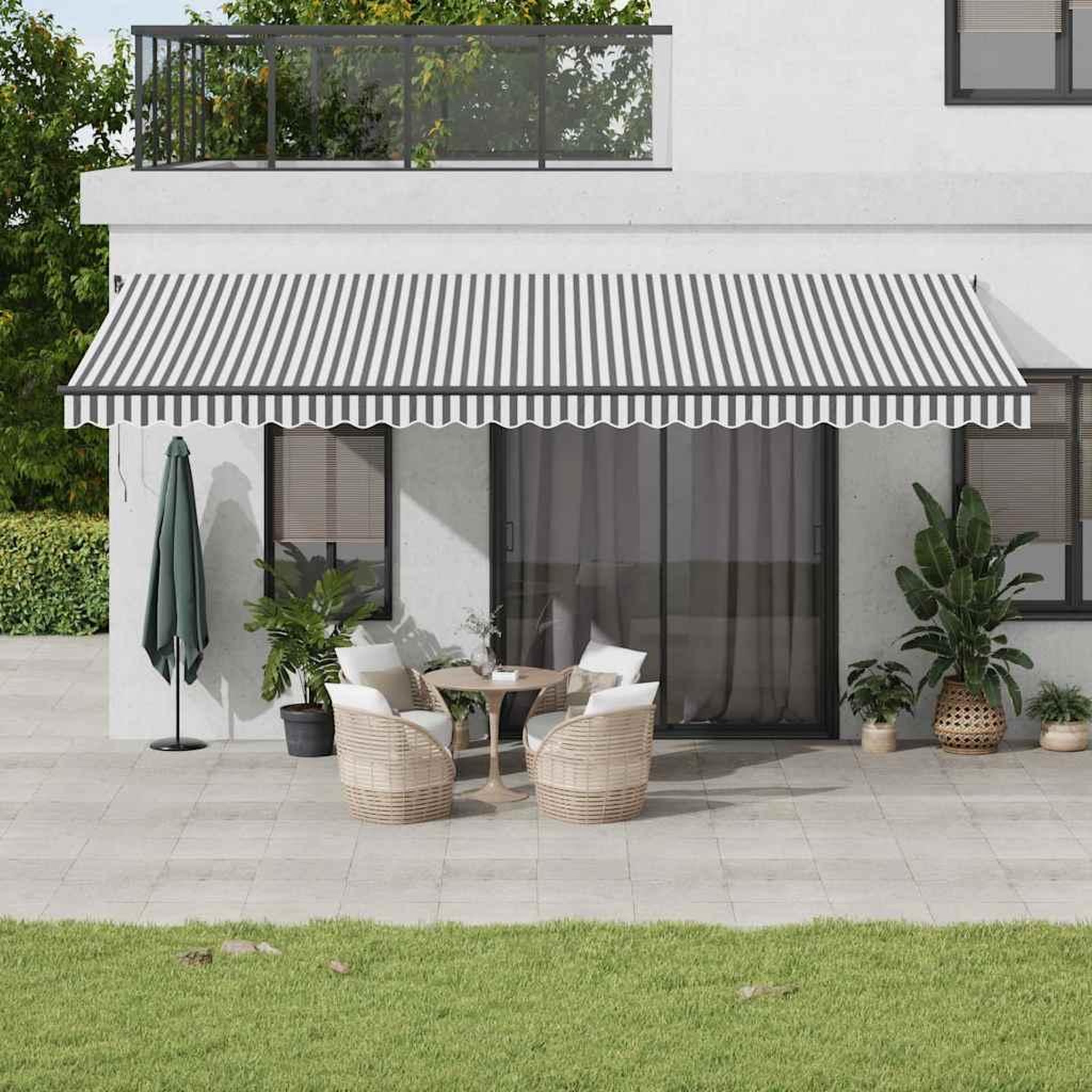 VIDAXL Auvent retractable automatique anthracite blanc 600x300 cm