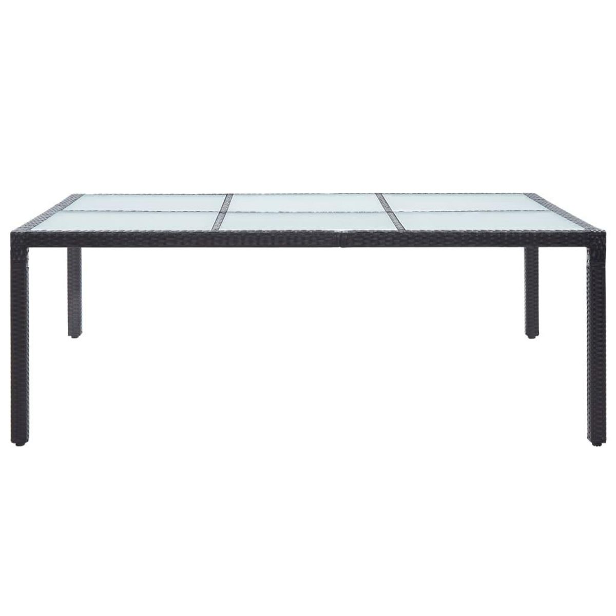 VIDAXL Table a dîner d'exterieur Noir 200x150x74 cm Resine tressee