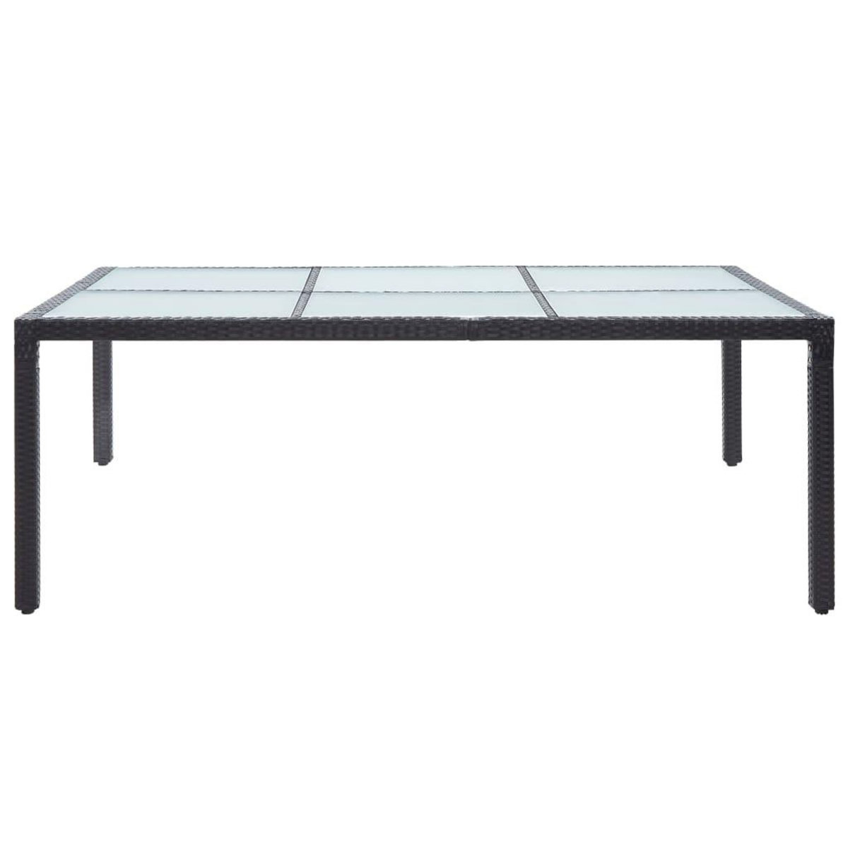 VIDAXL Table a dîner d'exterieur Noir 200x150x74 cm Resine tressee