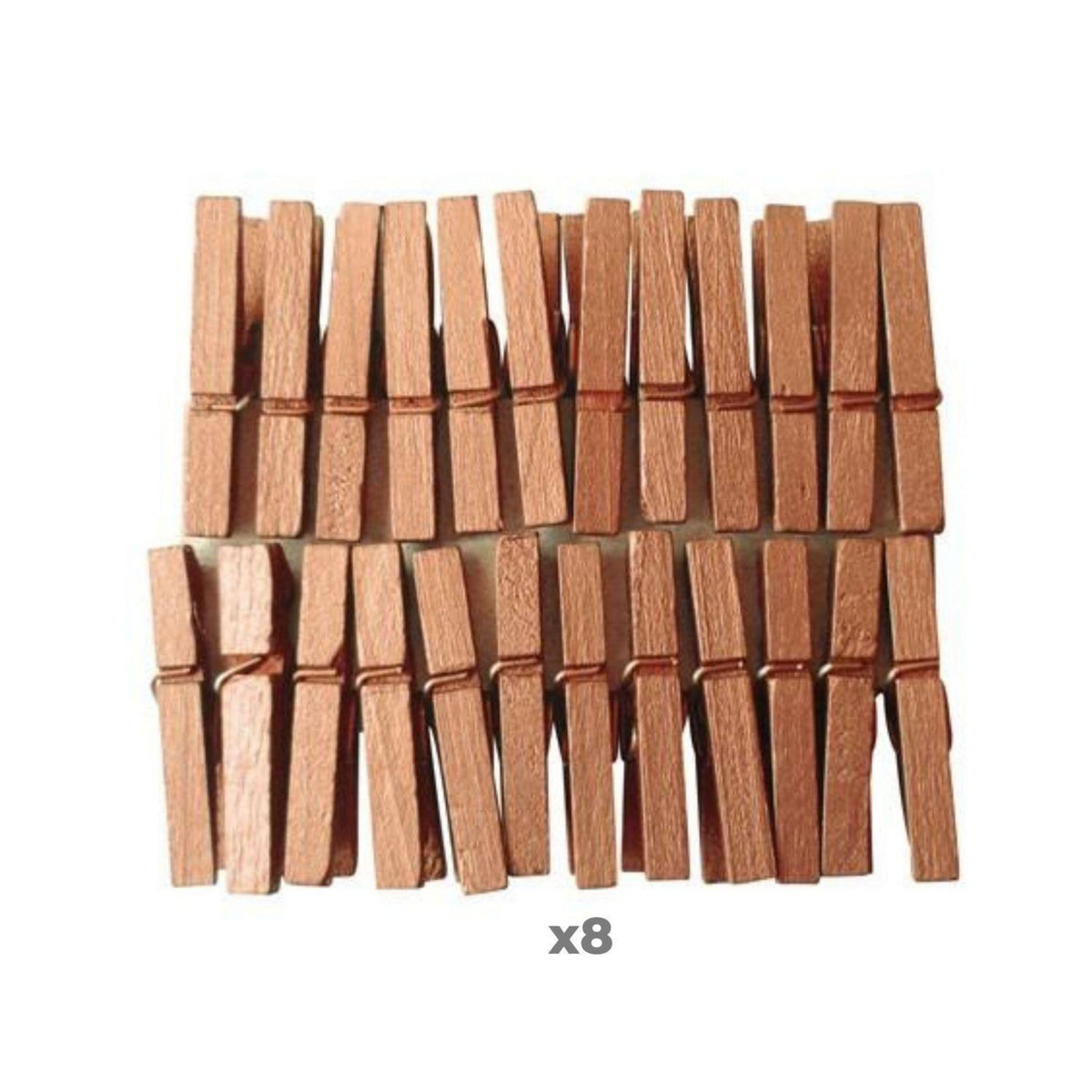 Graine créative 192 mini pinces à linge bois 3 cm - Cuivrées