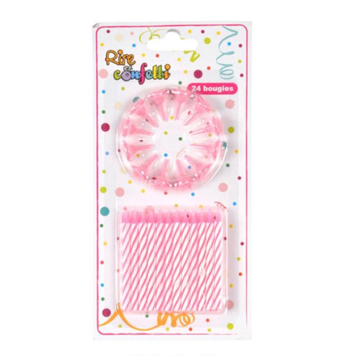 Paris Prix Lot de 24 Bougies d'Anniversaire  Support  5cm Rose