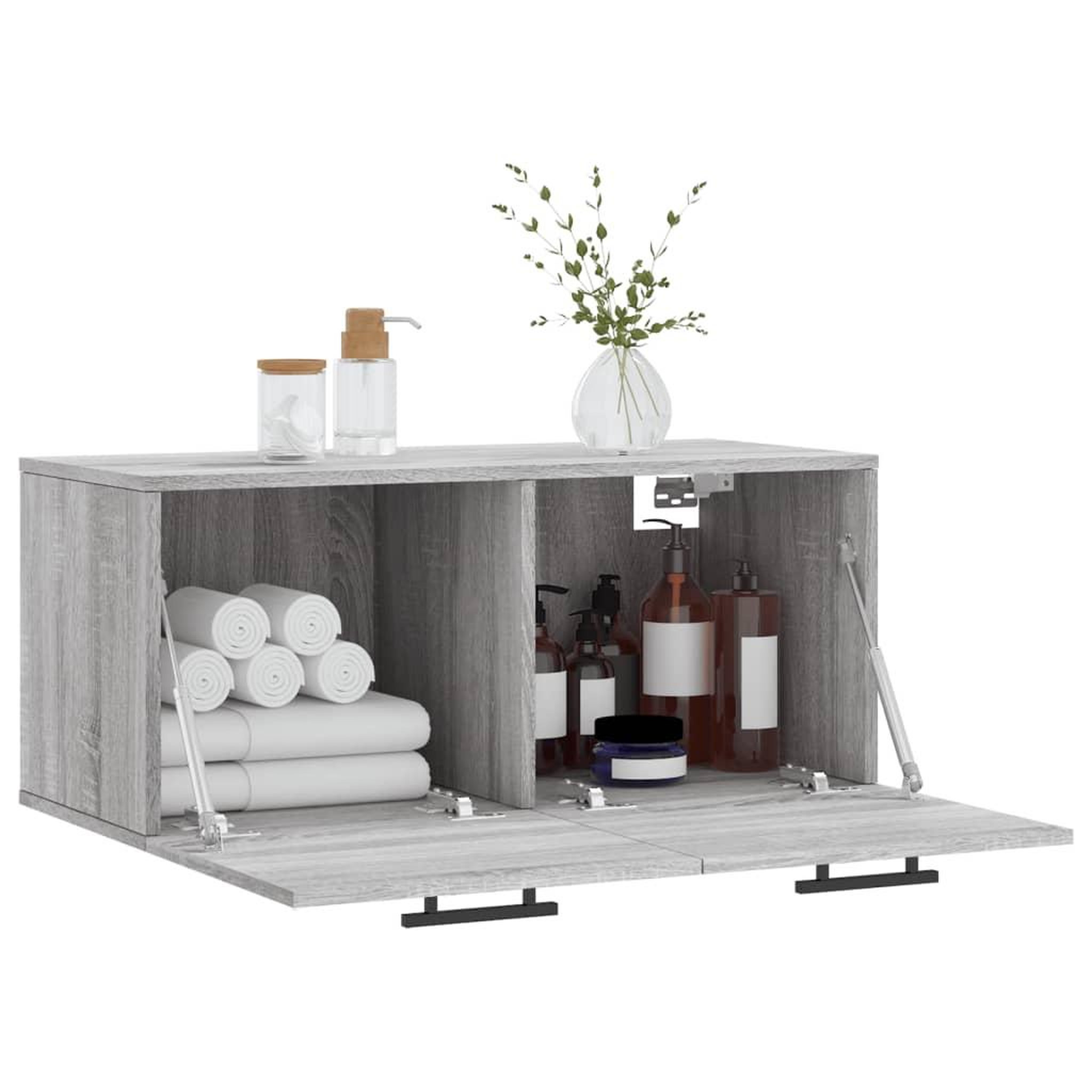 Voir la diapositive 4 : VIDAXL Armoire murale sonoma gris 80x36,5x35 cm bois d'ingenierie