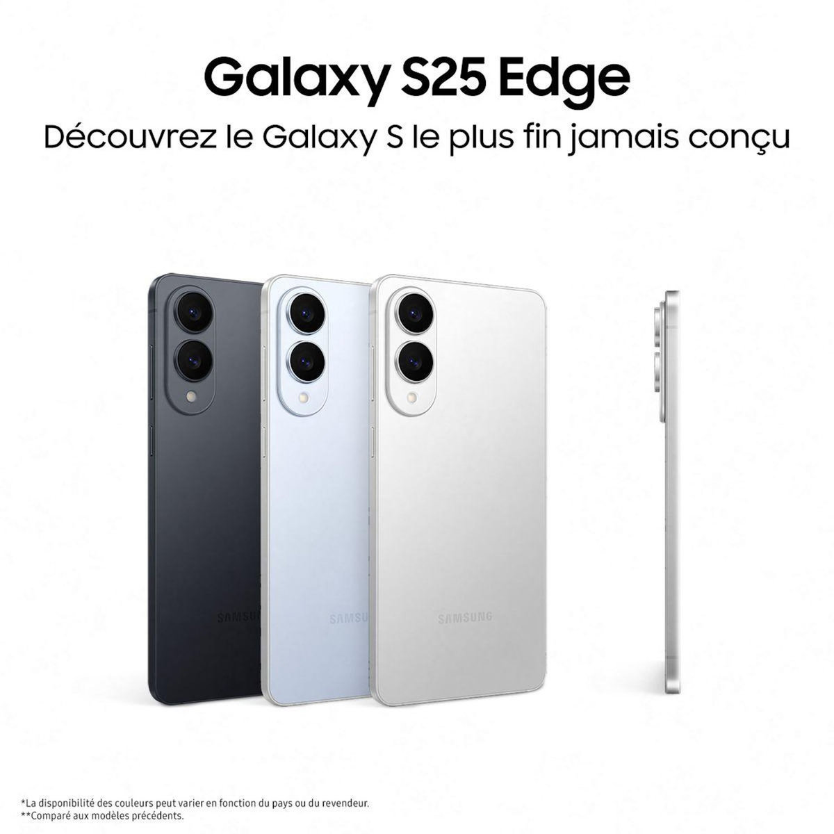 Samsung Smartphone Galaxy S25 Edge Noir Titane 256Go