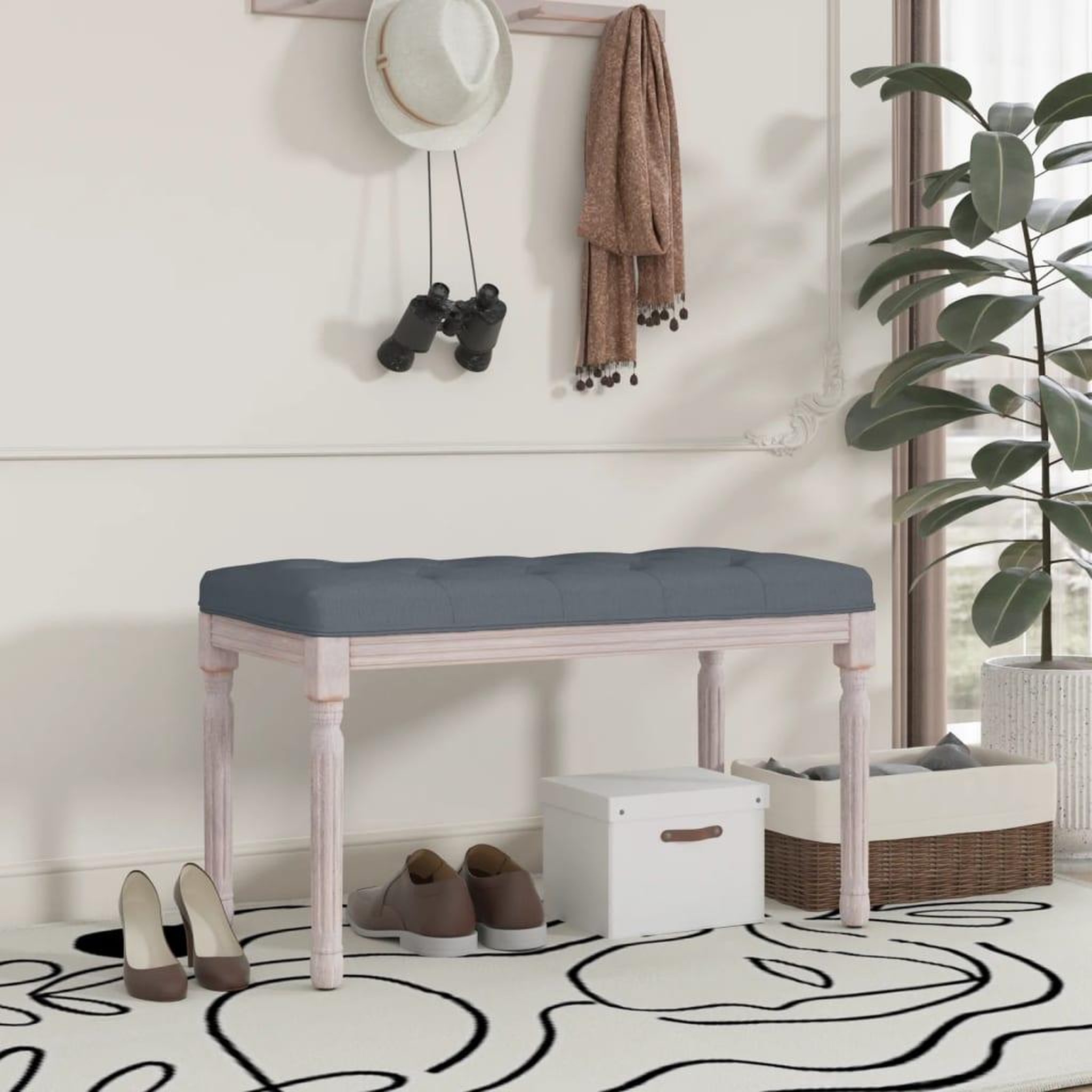 Voir la diapositive 1 : VIDAXL Banc Gris fonce 80x40x49 cm Velours