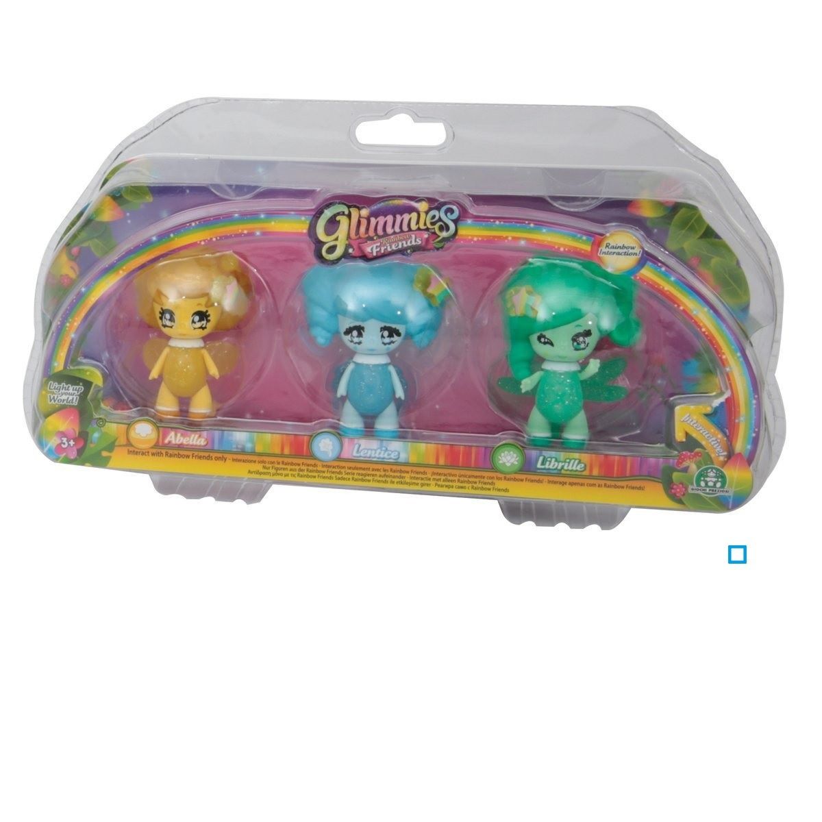 GIOCHI PREZIOSI Glimmies - Blister 3 Glimmies  Rainbow Friends (dont 2 Glimmies exclusives) - Abella / Lentice / Librille