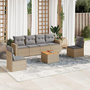 Voir la diapositive 1 : VIDAXL Salon de jardin avec coussins 7pcs melange beige resine tressee