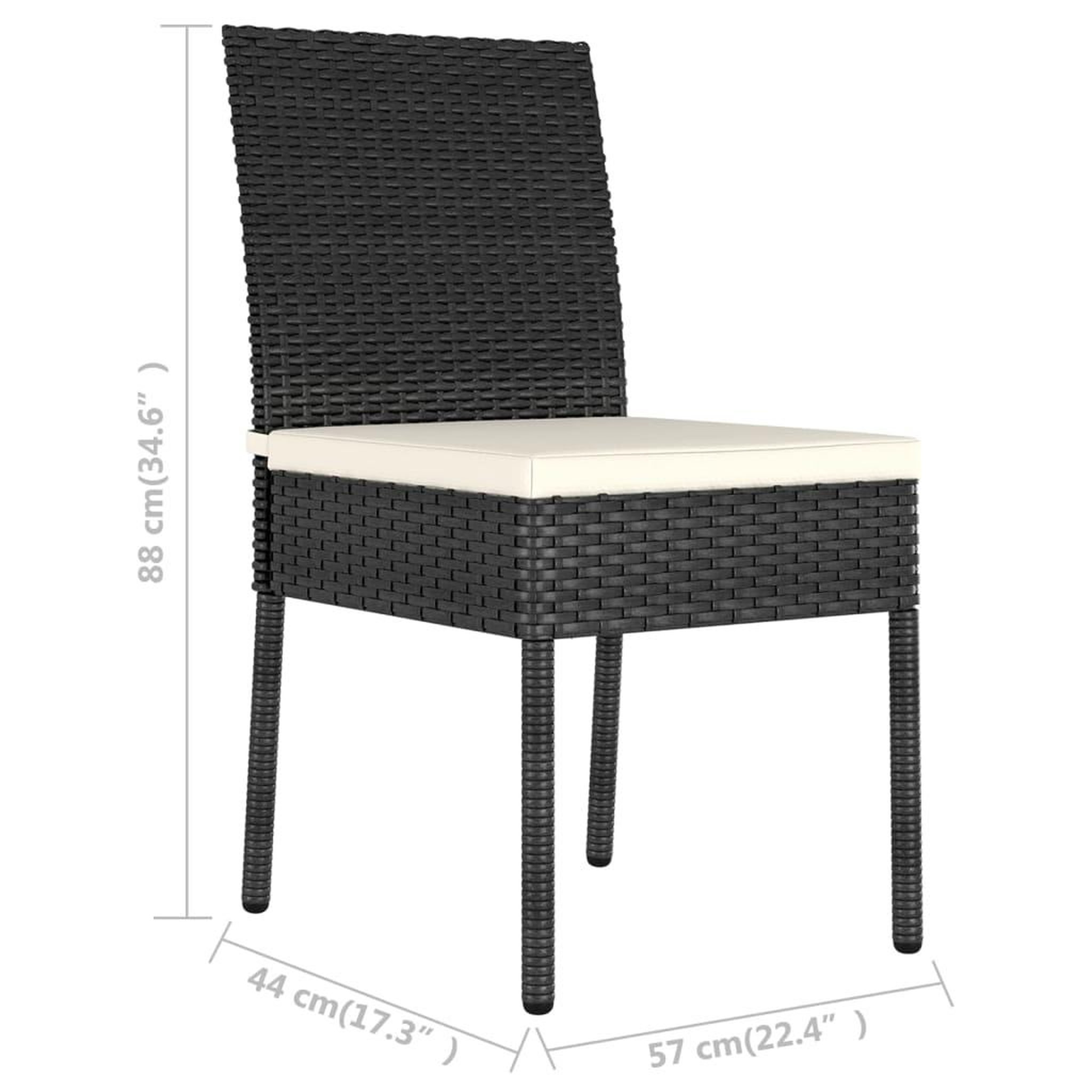 Voir la diapositive 6 : VIDAXL Chaises a manger de jardin lot de 2 Resine tressee Noir
