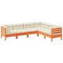 Voir la diapositive 2 : VIDAXL Salon de jardin 6 pcs avec coussins cire marron bois pin massif