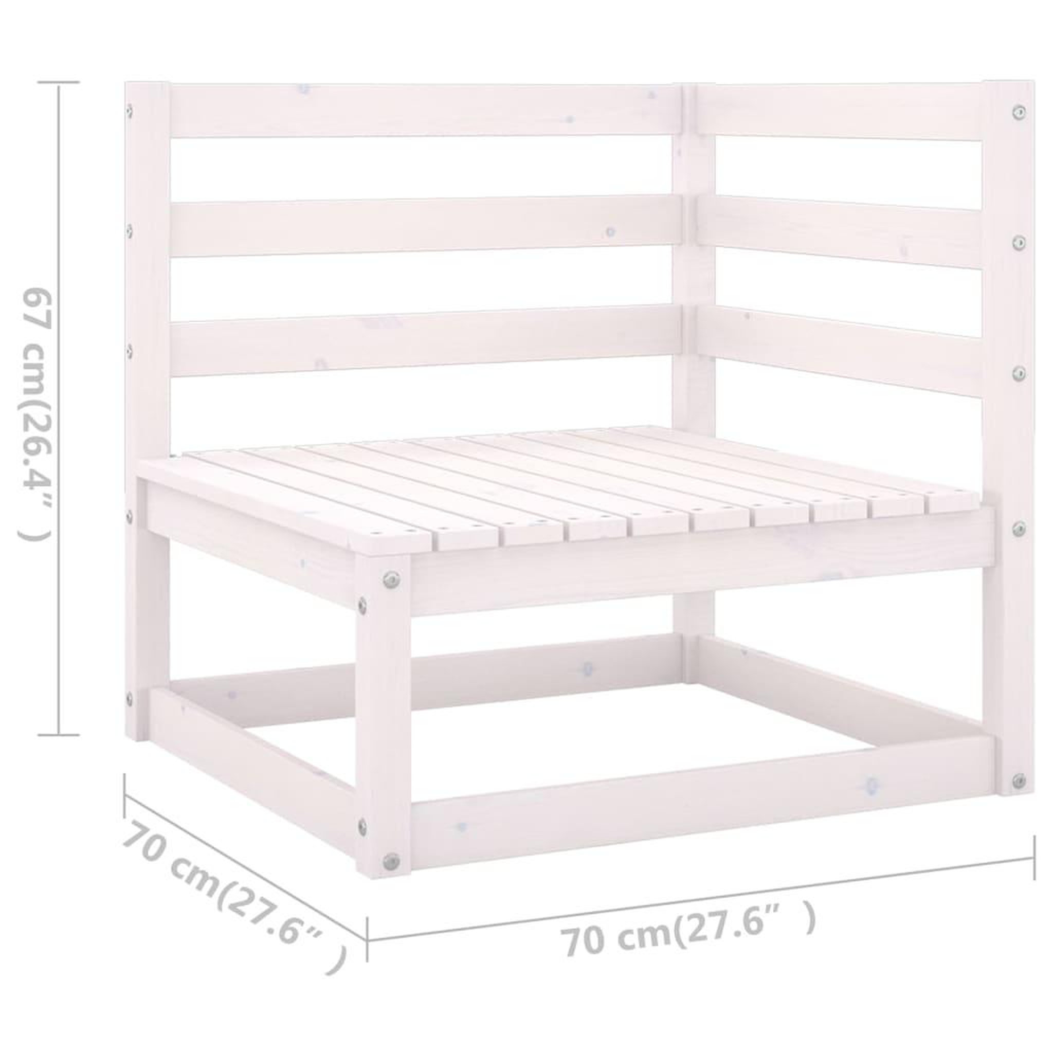 Voir la diapositive 6 : VIDAXL Salon de jardin 4 pcs Blanc Bois de pin massif