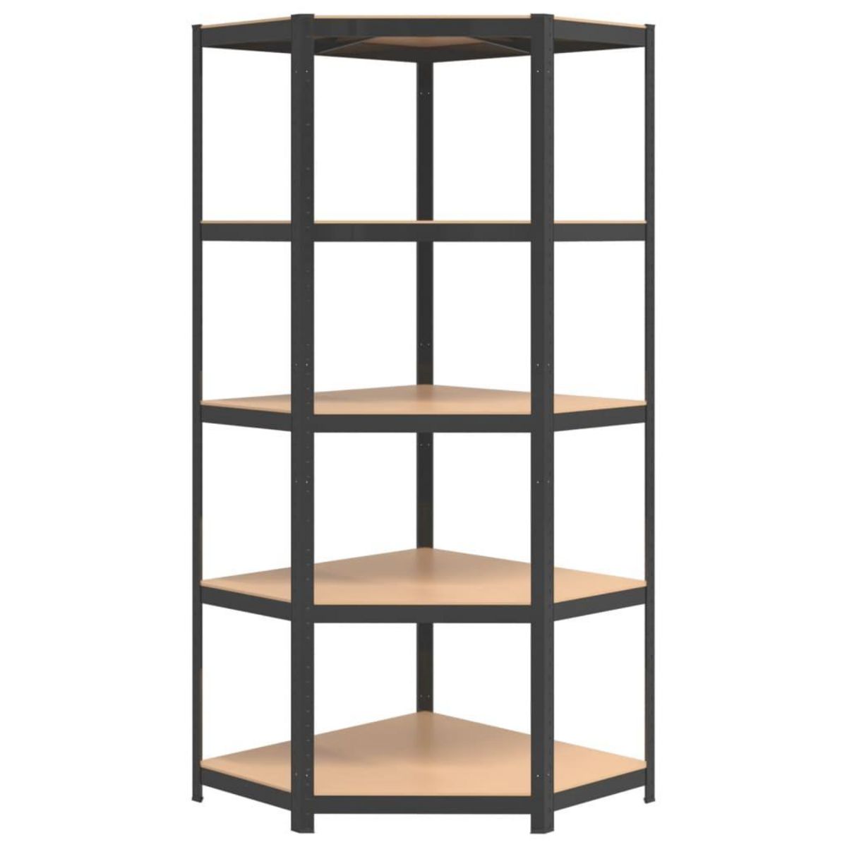 VIDAXL Etagere d'angle a 5 niveaux Anthracite Acier bois d'ingenierie
