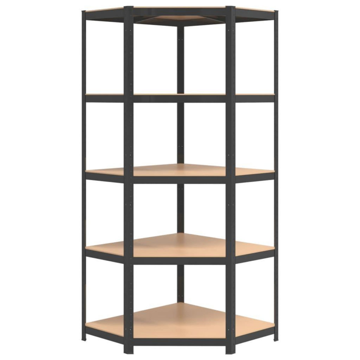 VIDAXL Etagere d'angle a 5 niveaux Anthracite Acier bois d'ingenierie