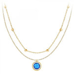 SC BOHEME Lot de 2 colliers SC Bohème en Acier Finement doré orné de cristaux scintillants