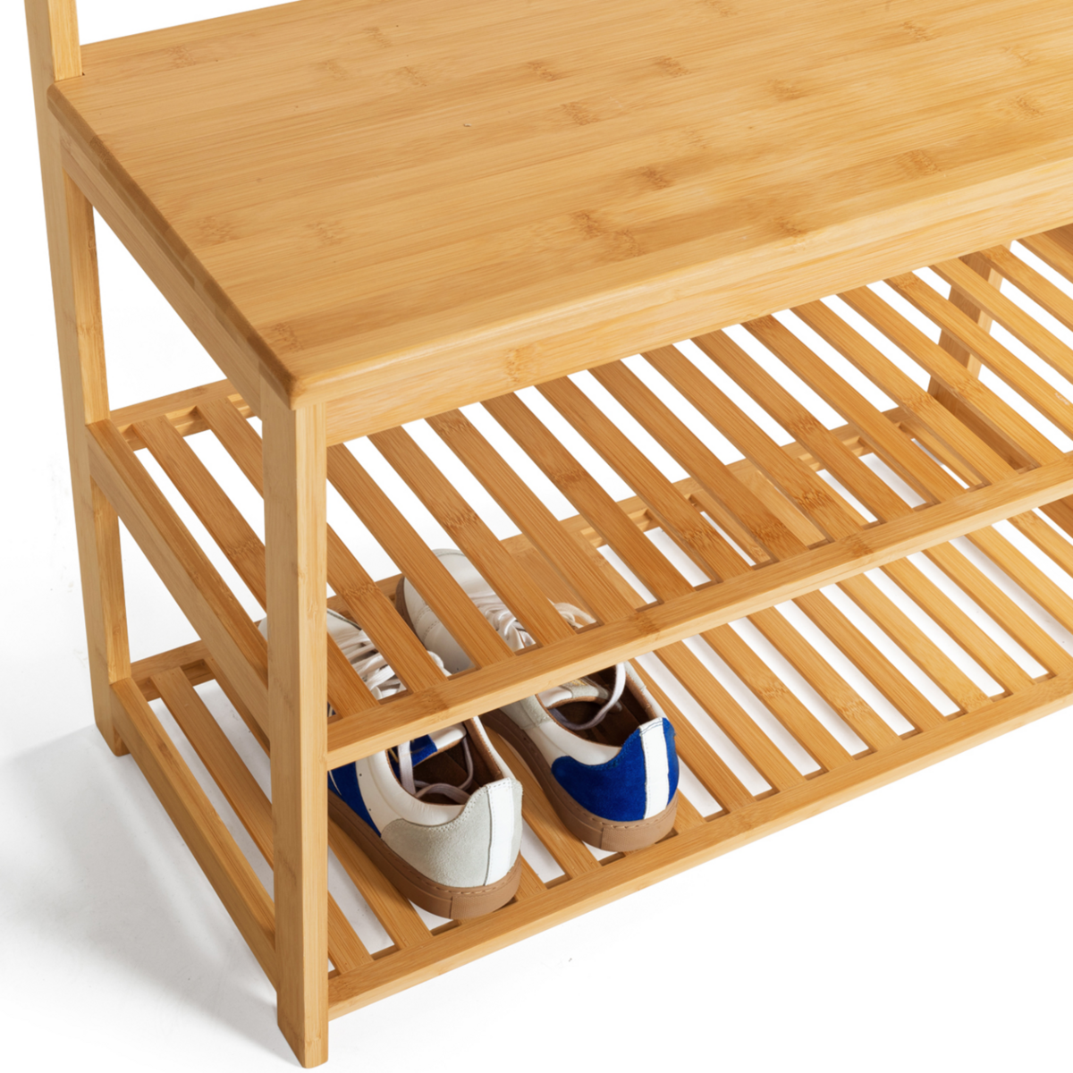 ID MARKET Vestiaire d'entrée bambou LANA portant à vêtements et chaussures