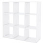 Voir la diapositive 3 : TOILINUX Etagère 9 cases - 104x29x108cm - Blanc