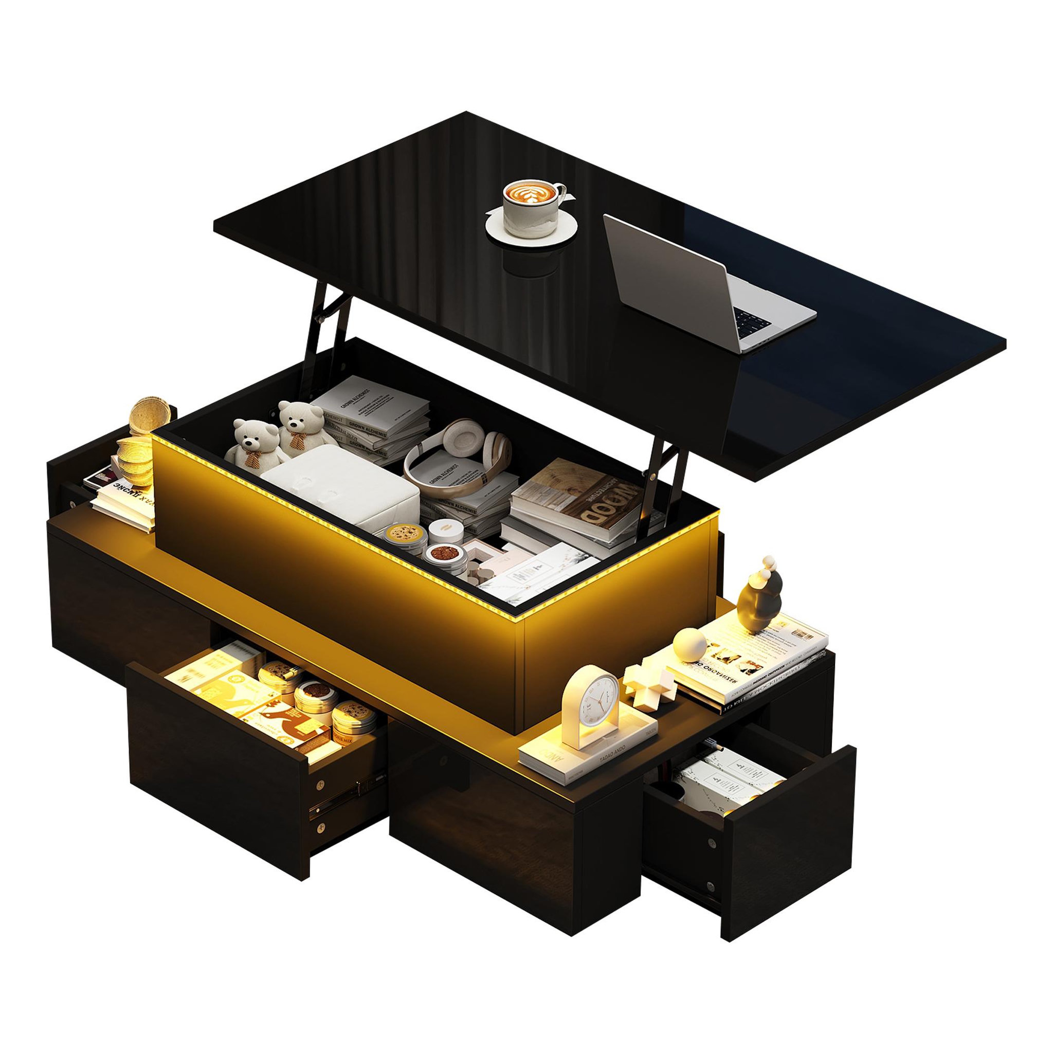 MERAX Table basse. Coloris disponibles : Blanc, Noir