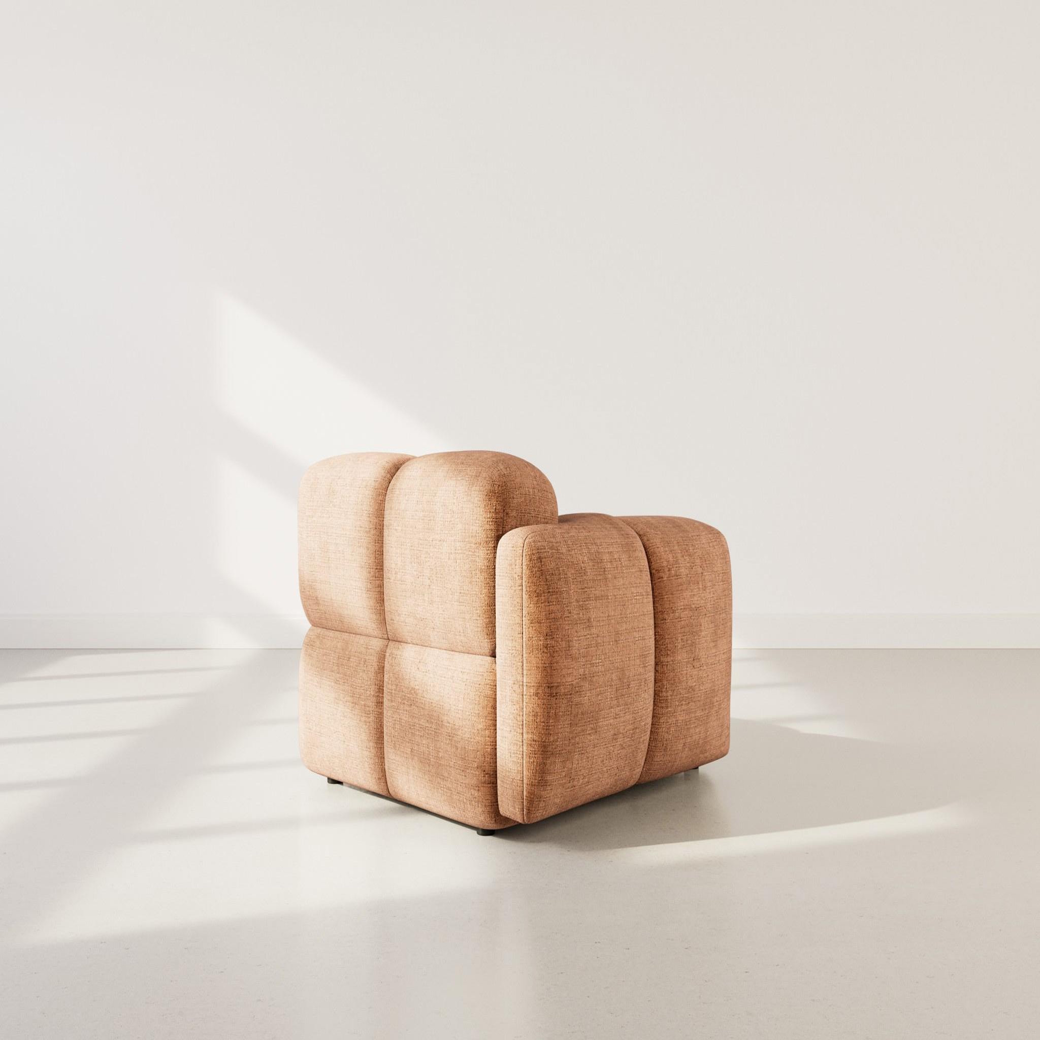 Voir la diapositive 5 : LISA DESIGN Grace - module d'assise gauche en velours texturé