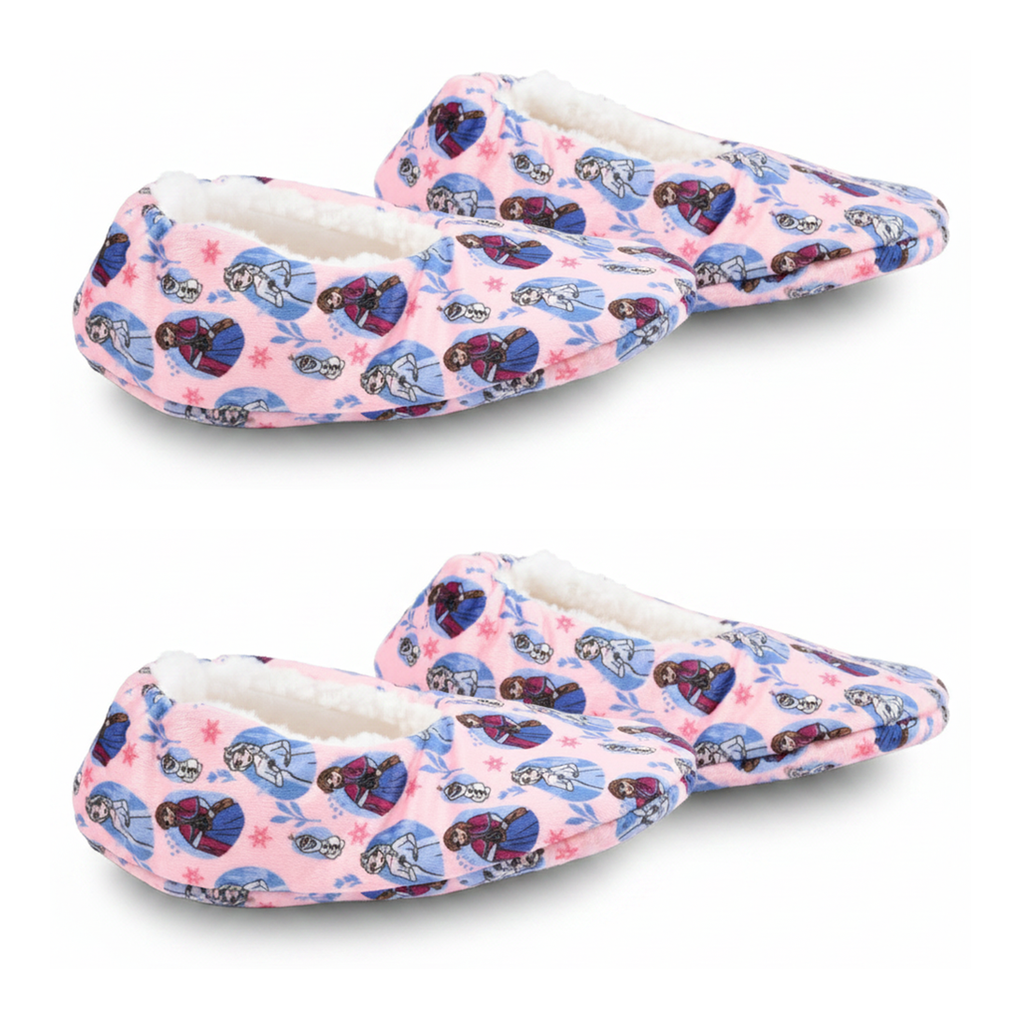 Voir la diapositive 1 : DISNEY Ozabi pack 2 paires chaussons fille disney fourrés antidérapants