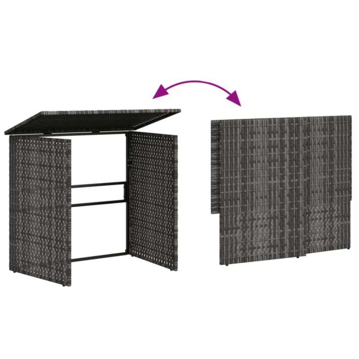 VIDAXL Canapé de jardin avec table et coussins en forme de L gris