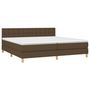 Voir la diapositive 3 : VIDAXL Sommier a lattes de lit matelas et LED Marron fonce 200x200 cm