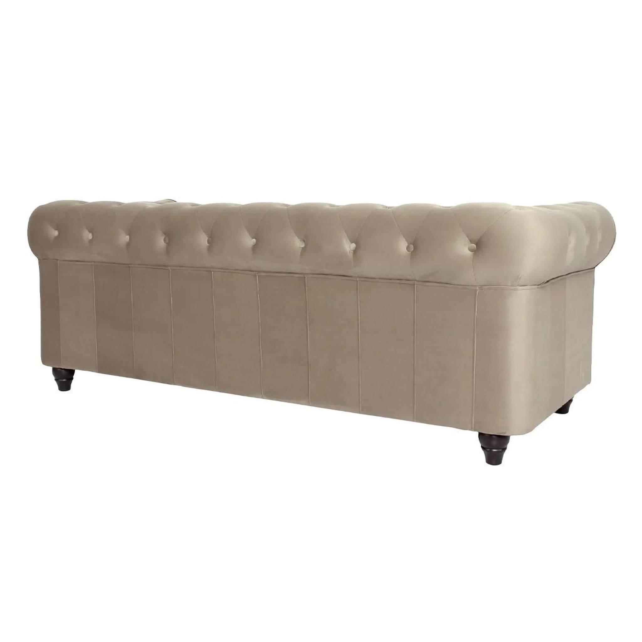 Voir la diapositive 2 : Paris Prix Canapé 3 places velours  chesterfield  209cm taupe