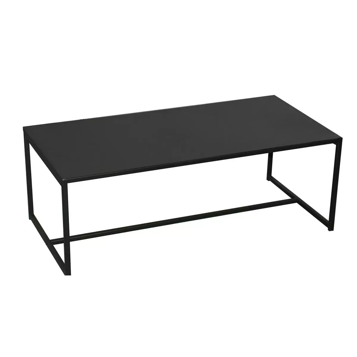 DIVERS Table basse design en métal Madison - L. 100 x H. 36 cm - Noir