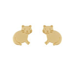 L'ATELIER D'AZUR Boucles d'Oreilles Chats - Or Jaune - Enfant