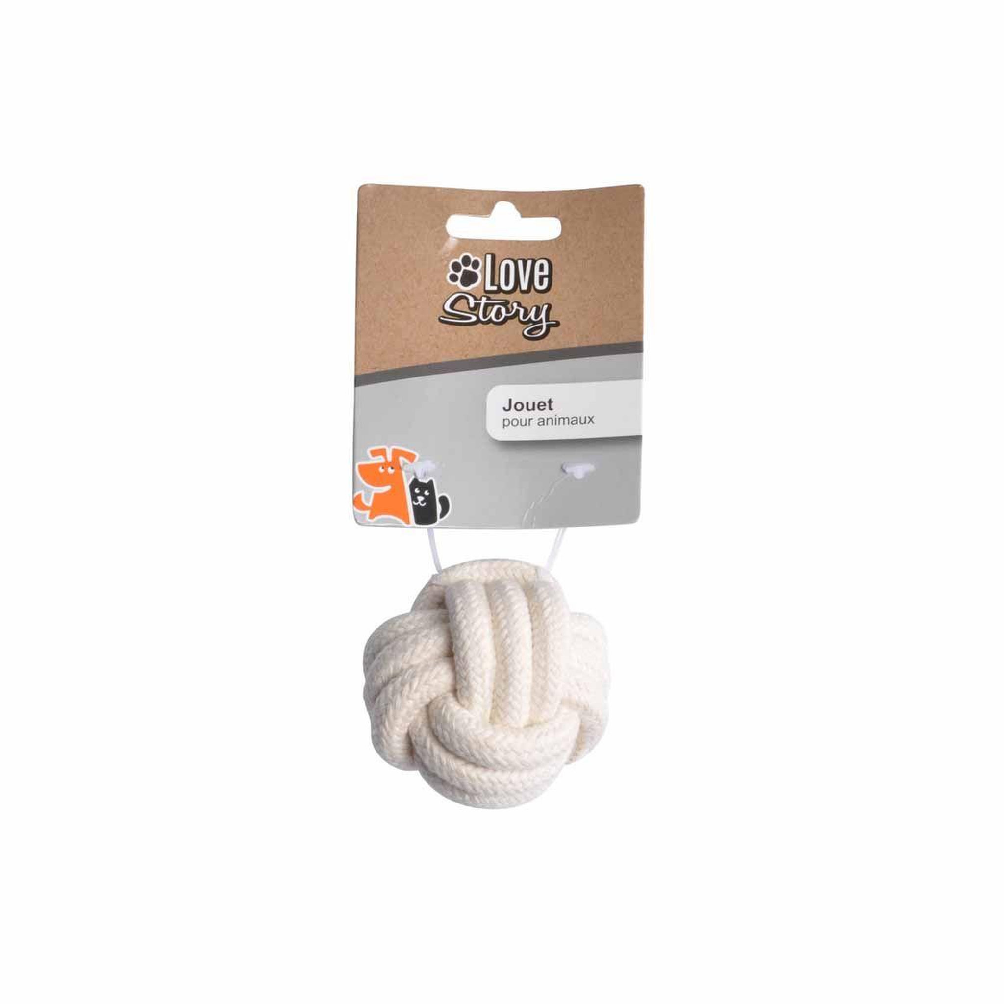 Voir la diapositive 2 : LOVE STORY Balle pour chien  slow life  6cm écru