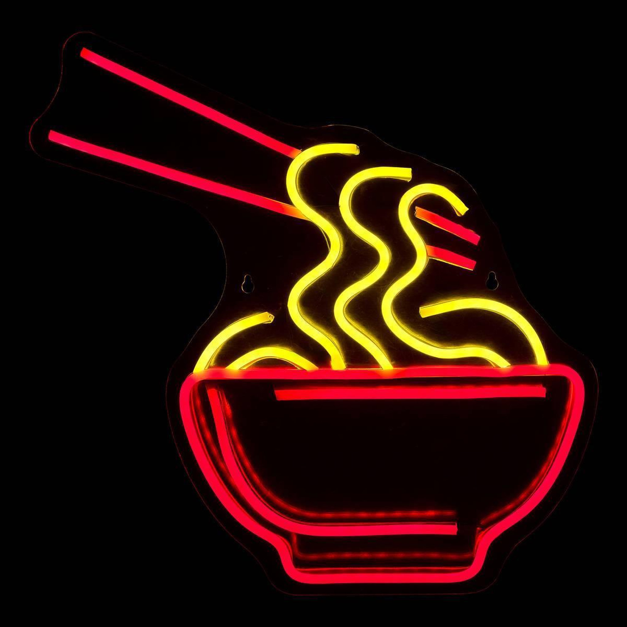 Voir la diapositive 6 : ATMOSPHERA Néon led mural  bol de nouilles  35cm rouge