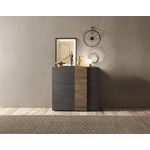 BEST MOBILIER Leon - buffet bas - 2 portes - 113x121 cm. Coloris disponibles : Bicolore