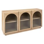 ATMOSPHERA Buffet 3 portes en verre et bois LOUSADA - Beige