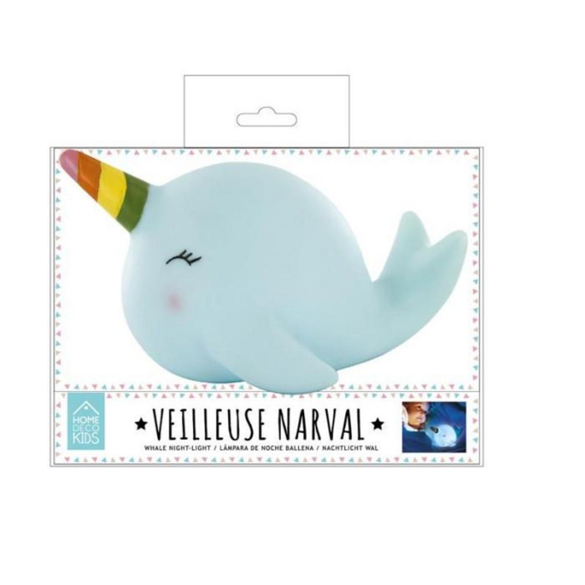 Paris Prix Veilleuse Enfant à Poser  Baleine  22cm Bleu