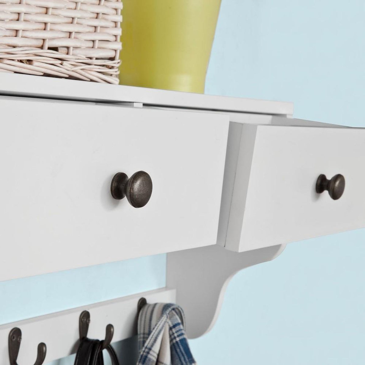 SOBUY SoBuy - Patère Murale à deux tiroirs - Moderne - FRG178