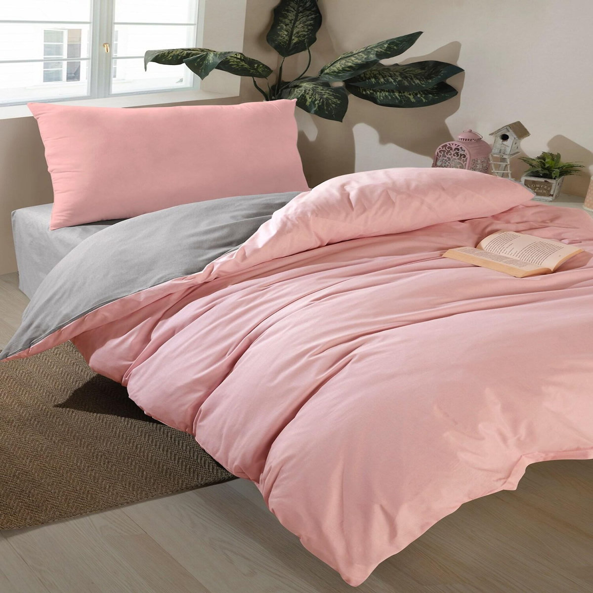 Home collection Parure de lit enfant avec taie(s) en coton polyester Solid