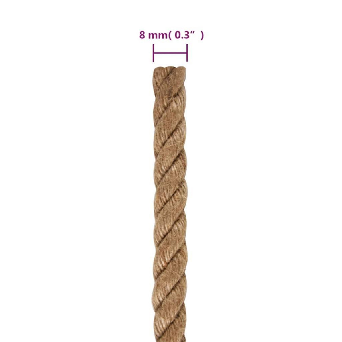 VIDAXL Corde de jute 100 m de long 8 mm d'epaisseur