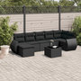 Voir la diapositive 1 : VIDAXL Salon de jardin 8 pcs avec coussins noir resine tressee
