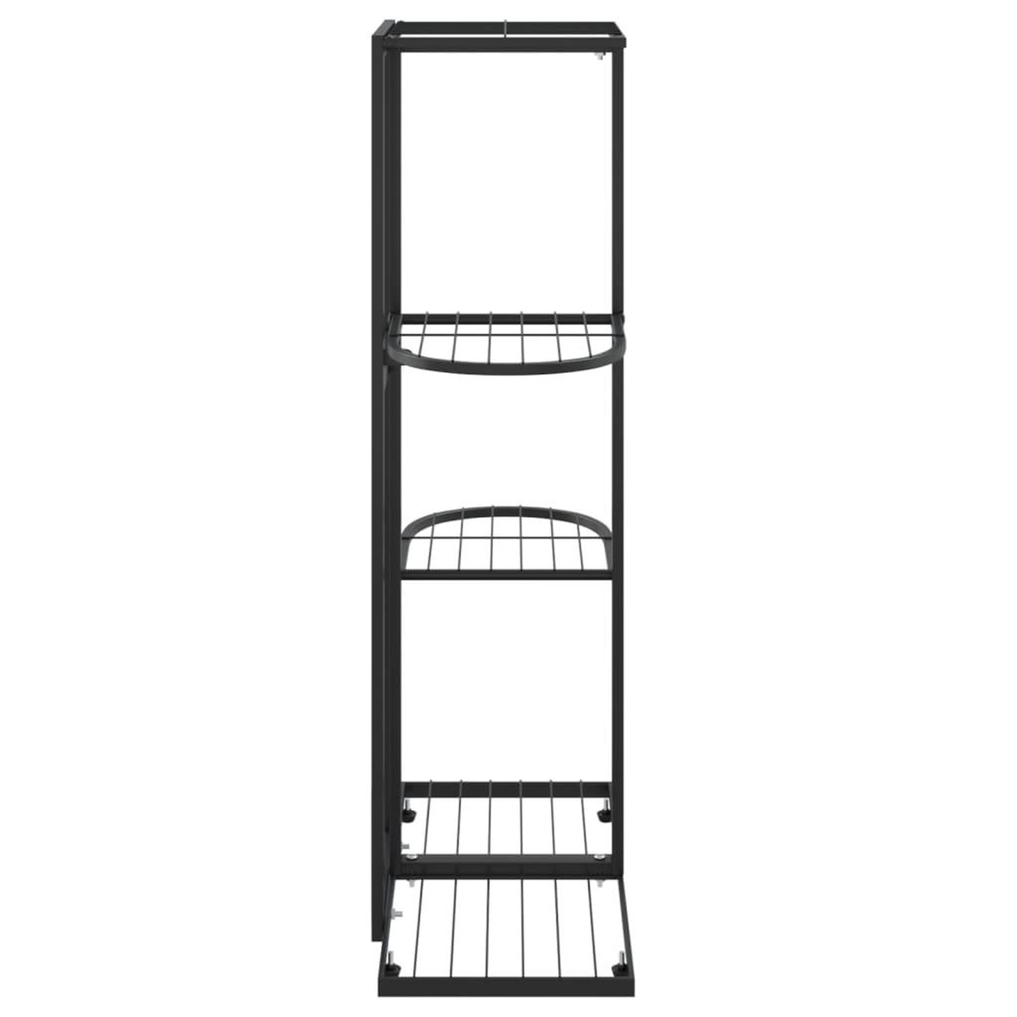 Voir la diapositive 4 : VIDAXL Support pour plantes 4 niveaux 43x22x76 cm Noir Metal