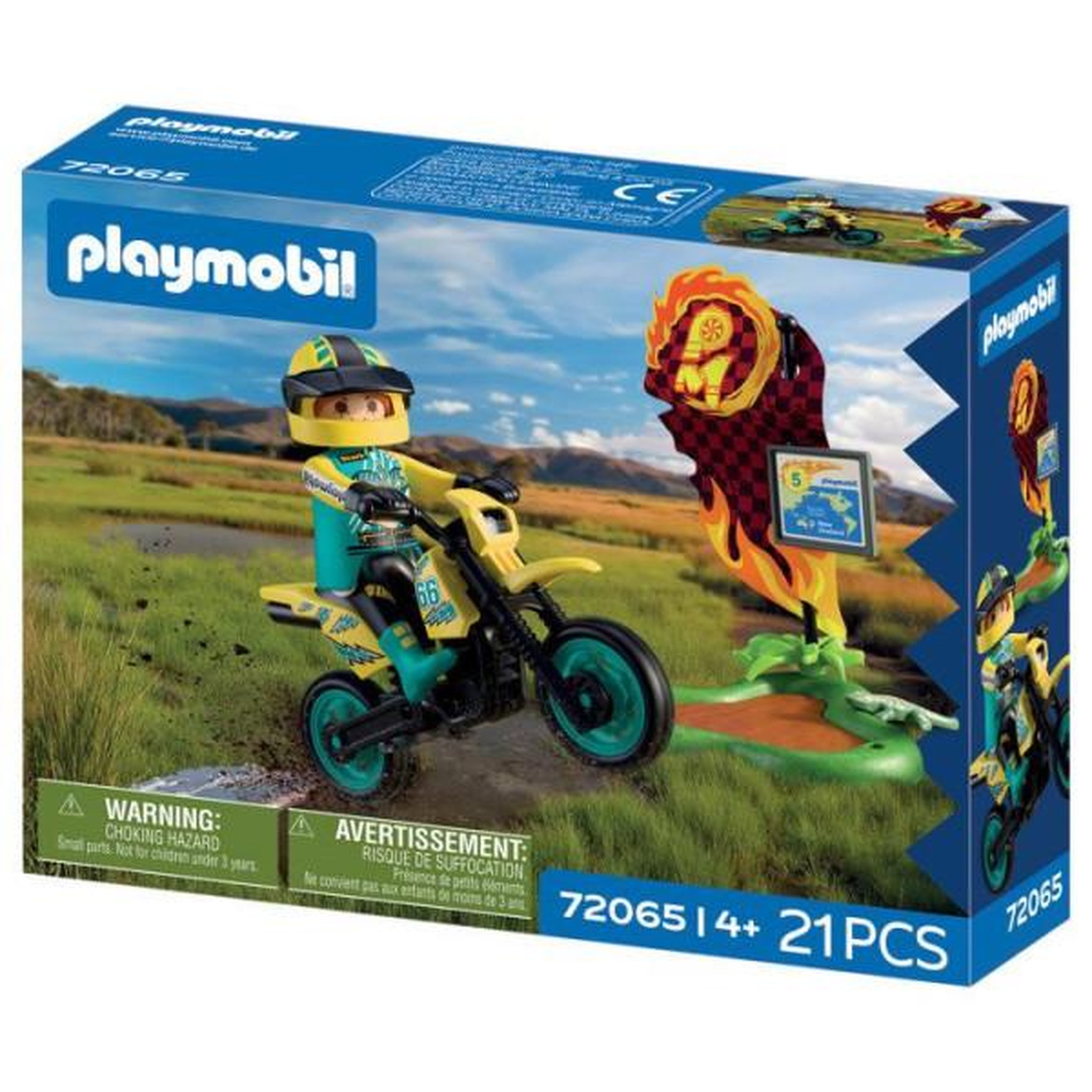 Voir la diapositive 5 : PLAYMOBIL Playmobil 72065 Motocross rider & accessoires