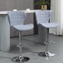 HOMCOM Lot de 2 tabouret de bar design contemporain hauteur d'assise réglable 59-81 cm pivotant 360° lin