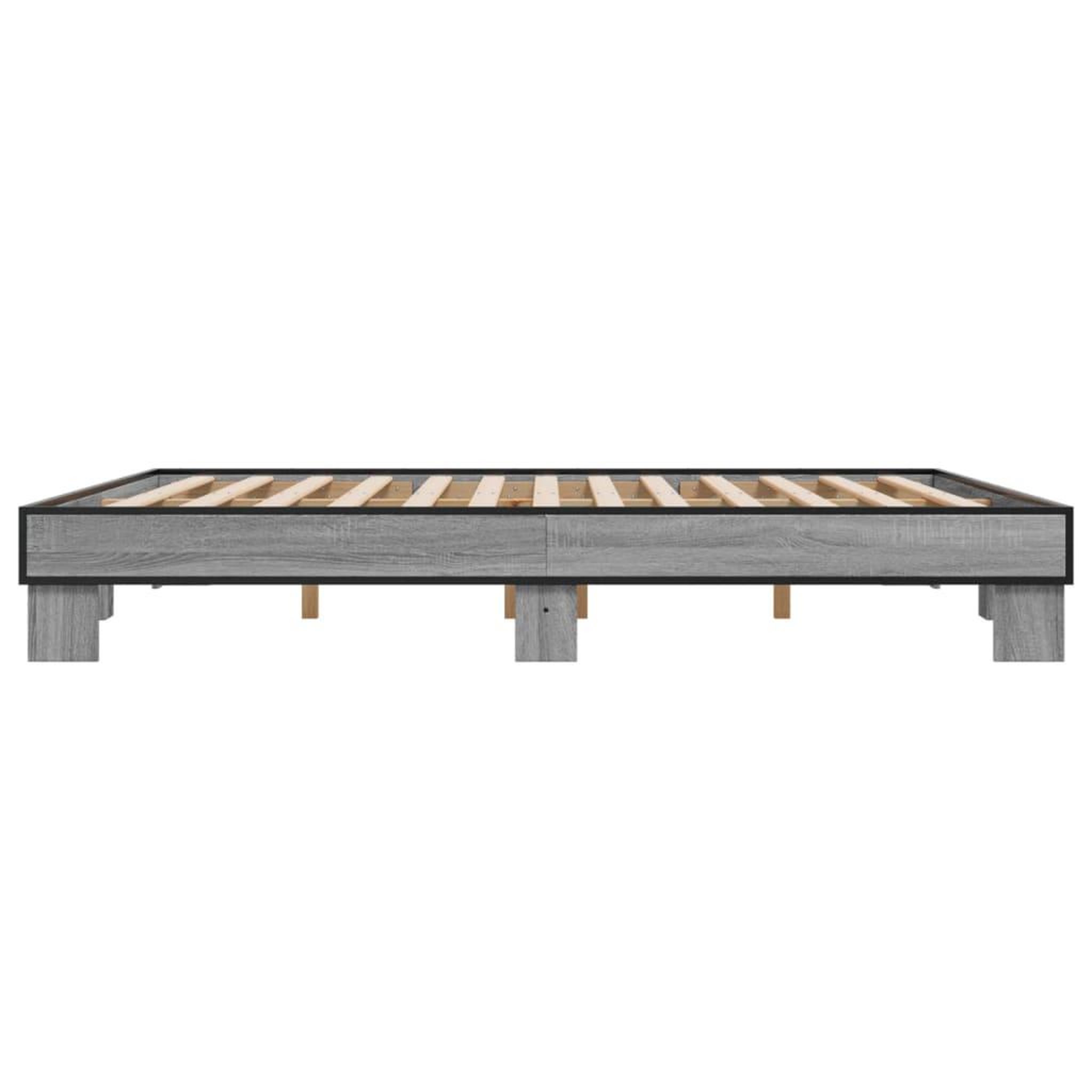 Voir la diapositive 5 : VIDAXL Cadre de lit sans matelas sonoma gris 200x200 cm