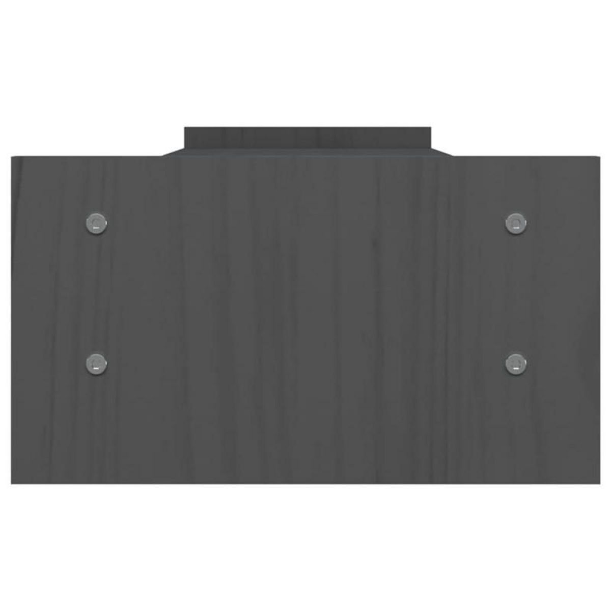 VIDAXL Support de moniteur Gris 100x27x15 cm Bois de pin solide