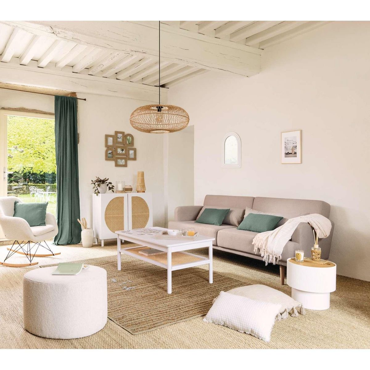 ATMOSPHERA Fauteuil à bascule en bouclette OLMETO - Blanc