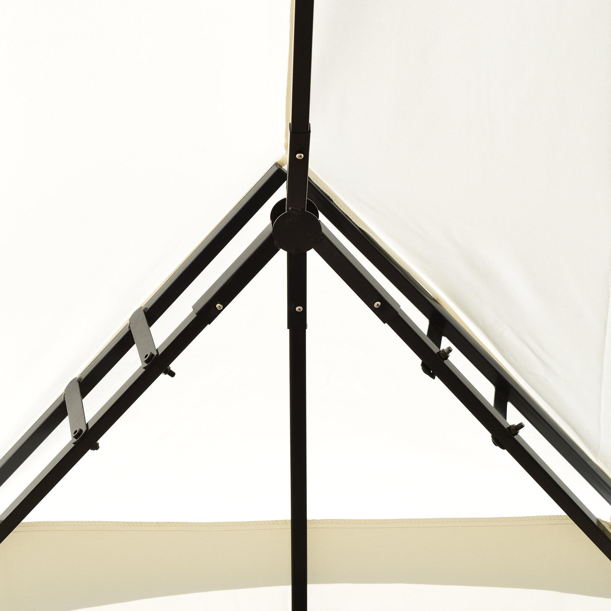Voir la diapositive 6 : HOMCOM HOMCOM Tonnelle Pavillon de jardin barnum style colonial double toit 4 x 3 m acier crème
