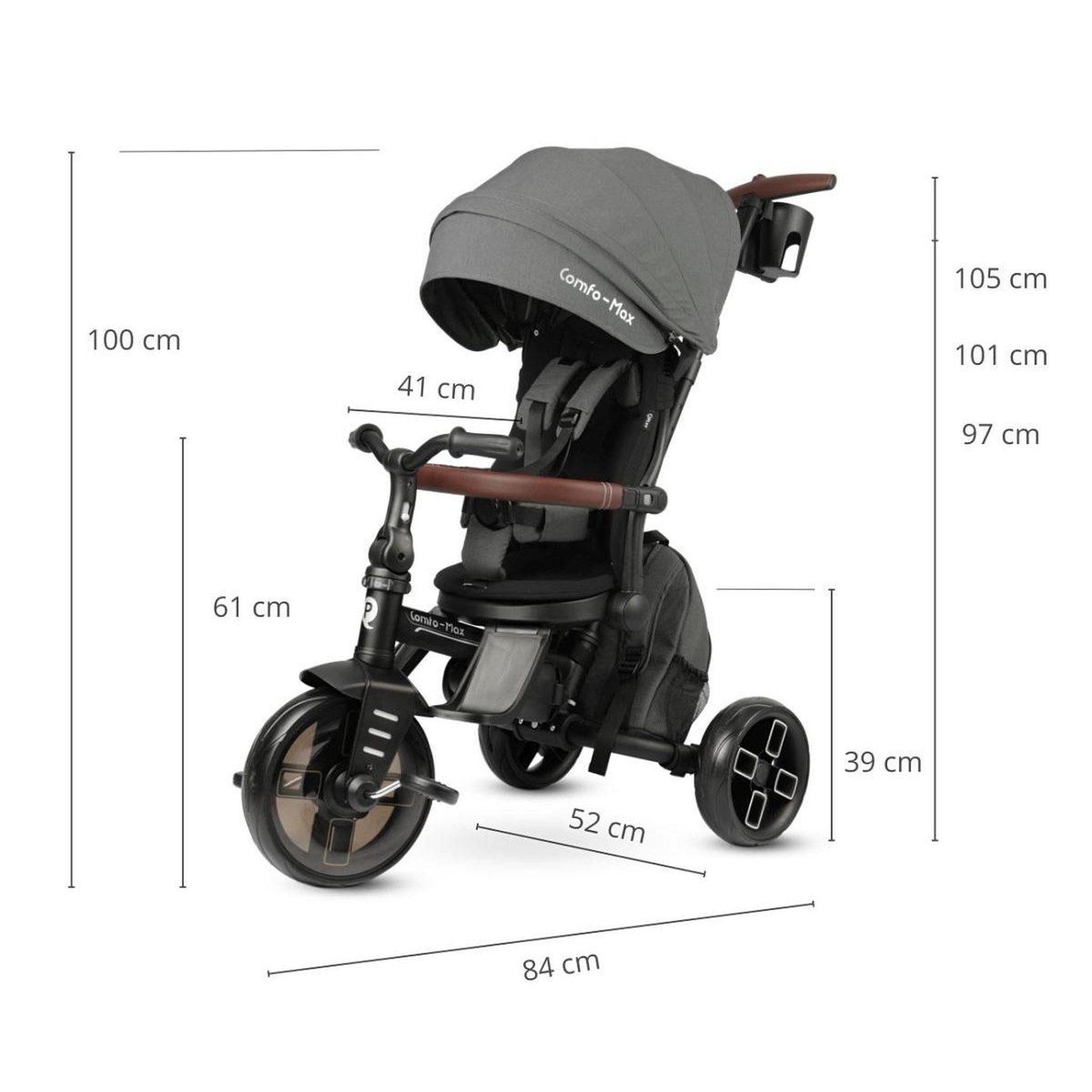 Voir la diapositive 2 : QPLAY Tricycle  comfo max gris