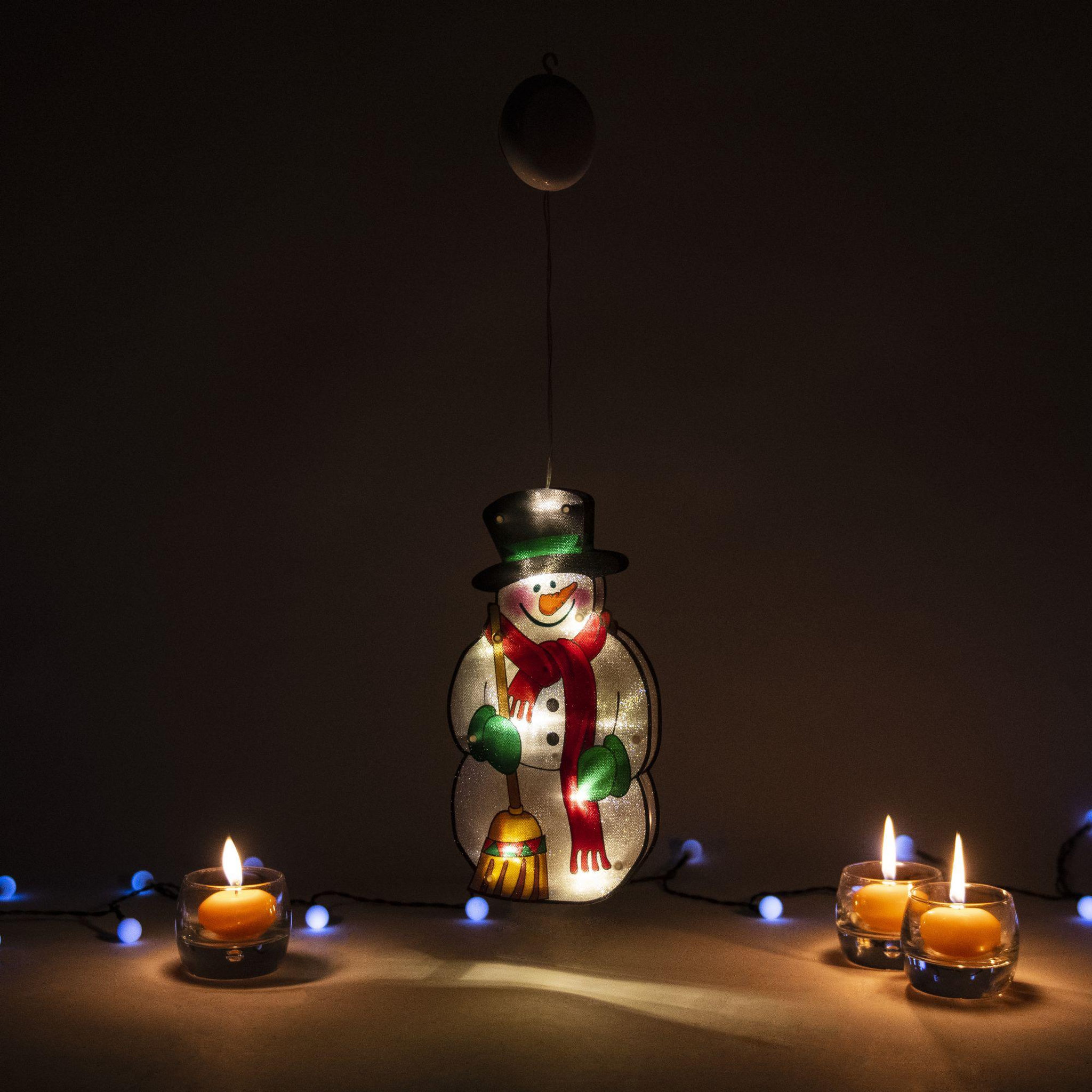 Voir la diapositive 5 : WERKAPRO Bonhomme de neige lumineux 10led  13,3 x 25 x 2,6 cm