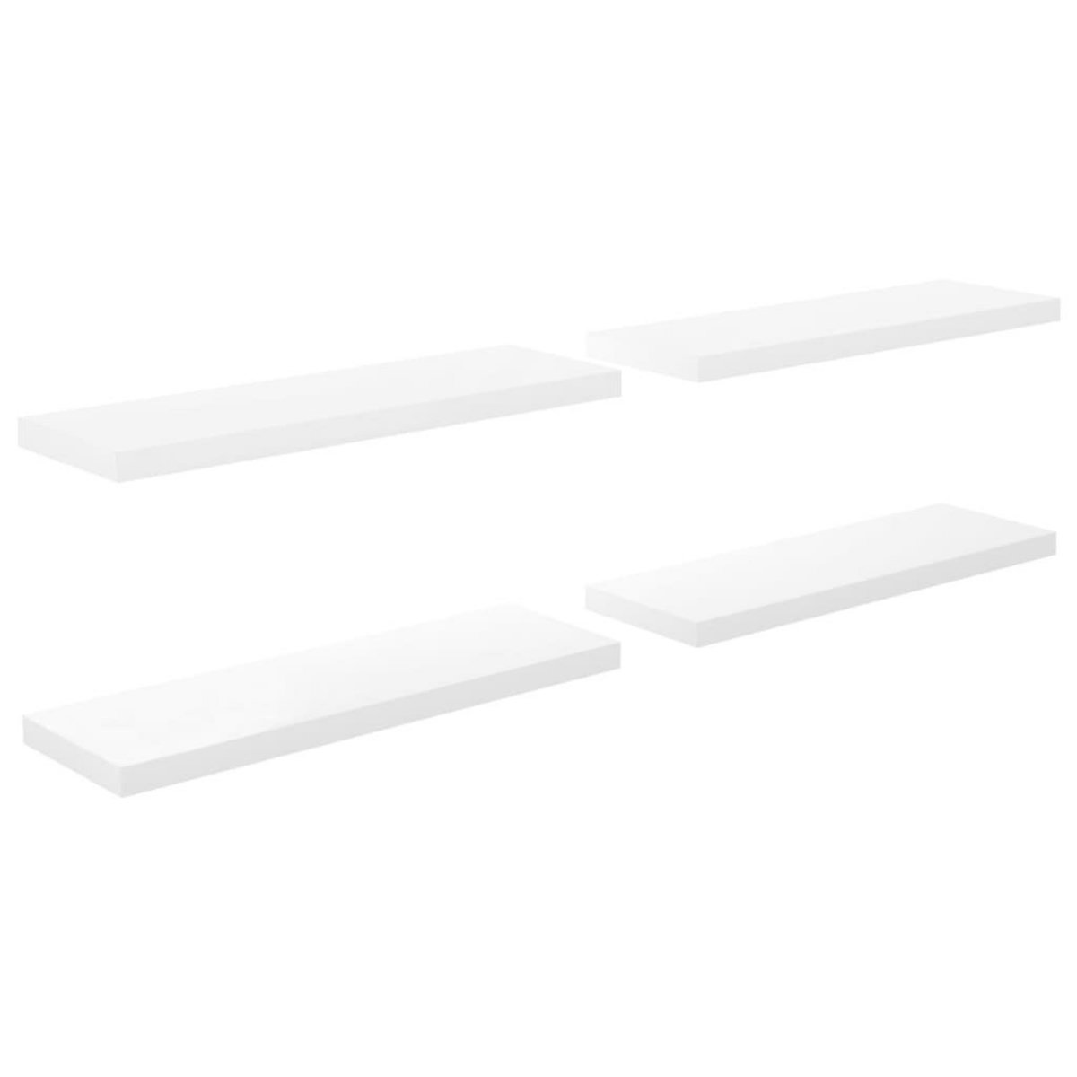 VIDAXL Etagere murale flottante 4 pcs Blanc brillant 80x23,5x3,8cm MDF