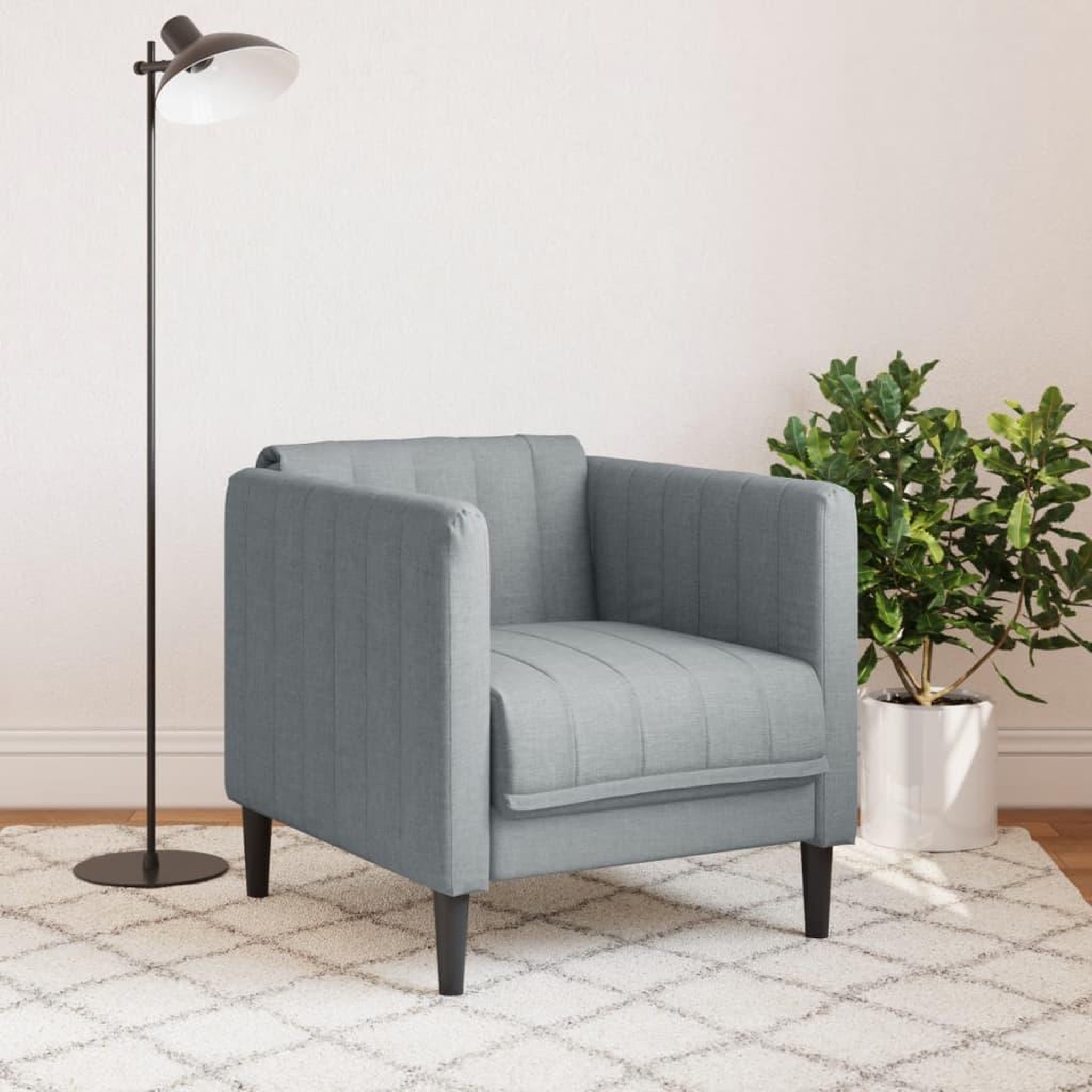 Voir la diapositive 3 : VIDAXL Fauteuil gris clair tissu