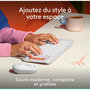 Voir la diapositive 2 : Logitech Souris sans fil POP Mouse Blanche
