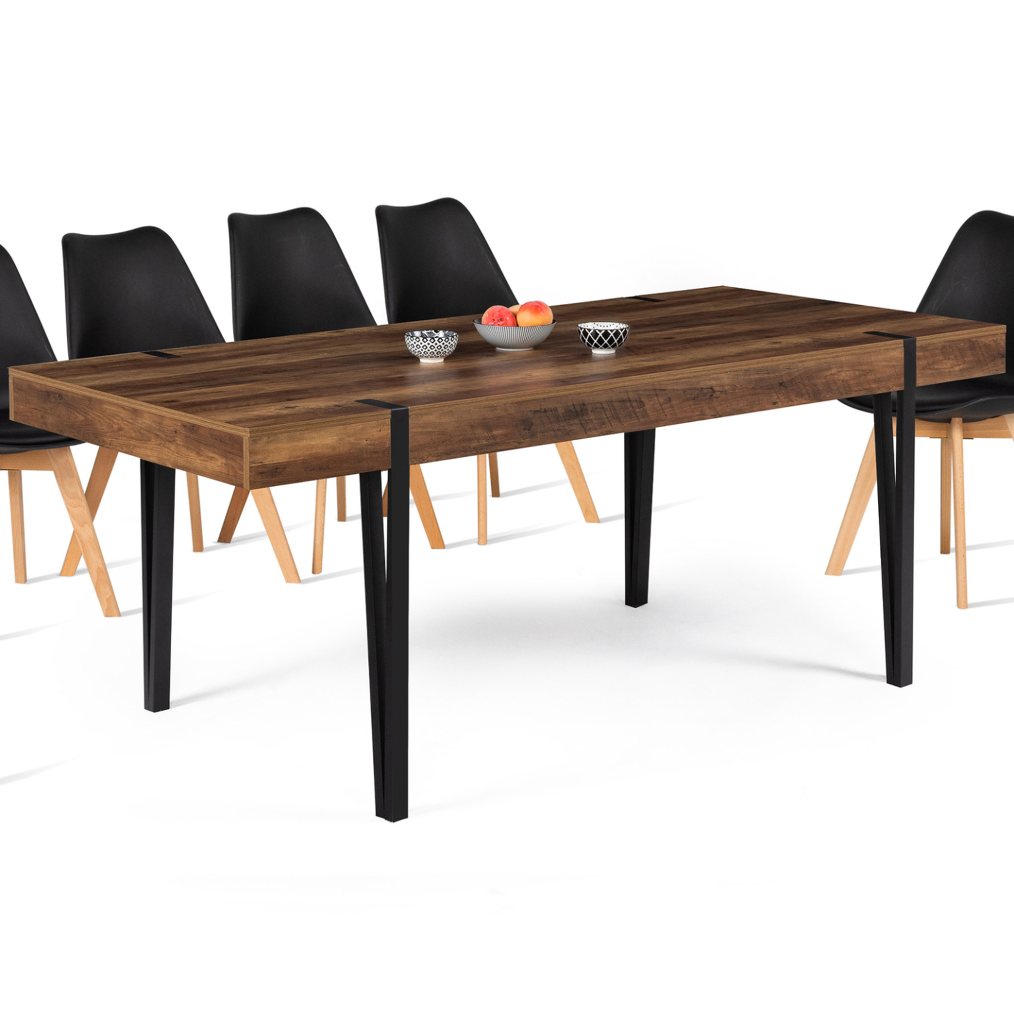 ID MARKET Table à manger rectangle austria 10 personnes bois pied épingle 200 cm