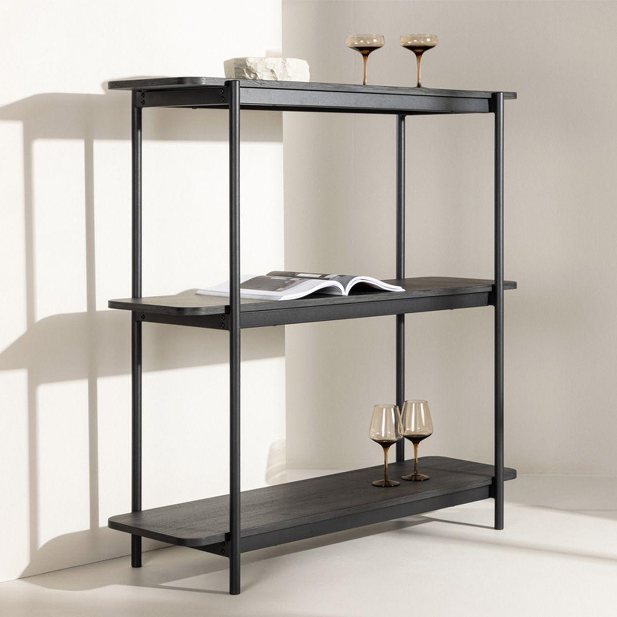 Voir la diapositive 6 : Paris Prix Étagère 3 Niveaux  Heim  120cm Noir