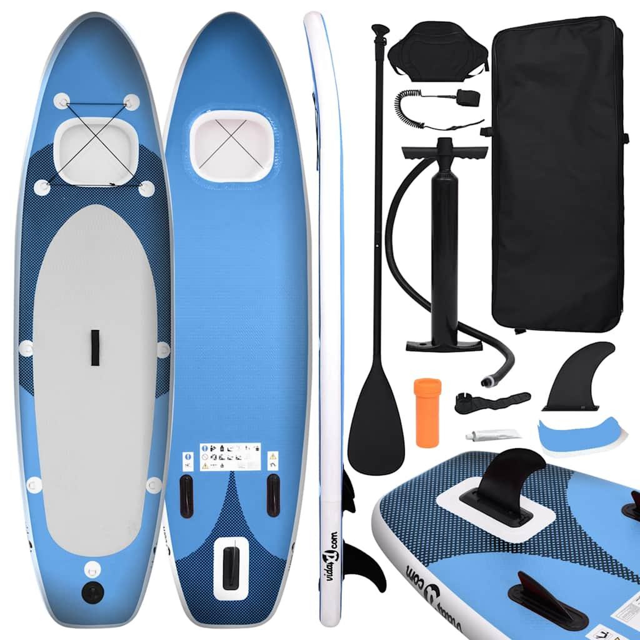 VIDAXL Ensemble de planche SUP gonflable Bleu 300x76x10 cm